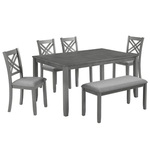 Kitchen Dining Set, Rectangular Dining Table & Upholstered Chairs