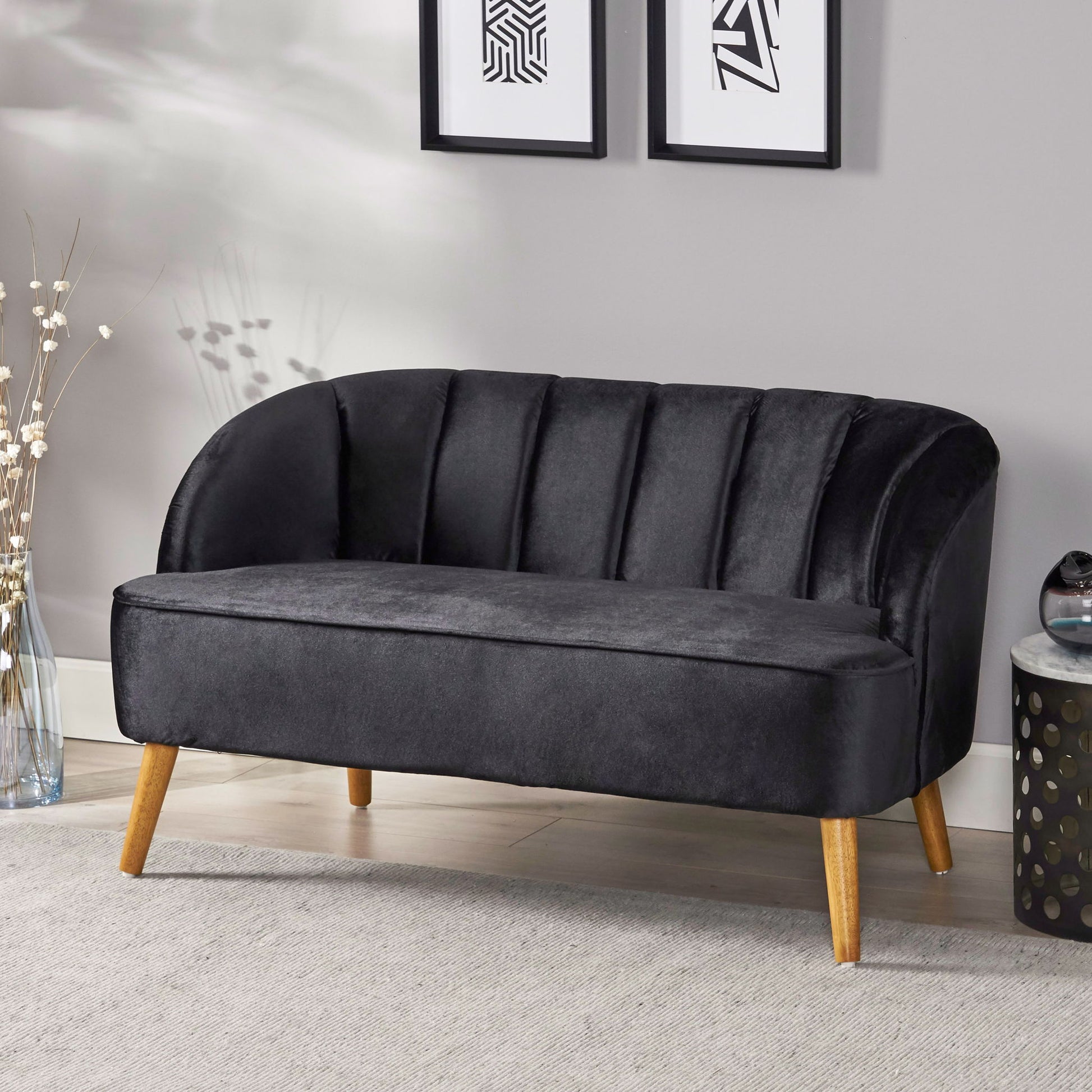 Modern Classic Shell Backed Loveseat
