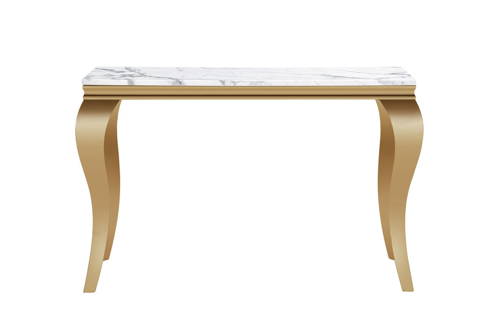 Marble Printed Rectangular Table, Stainless Steel Legs