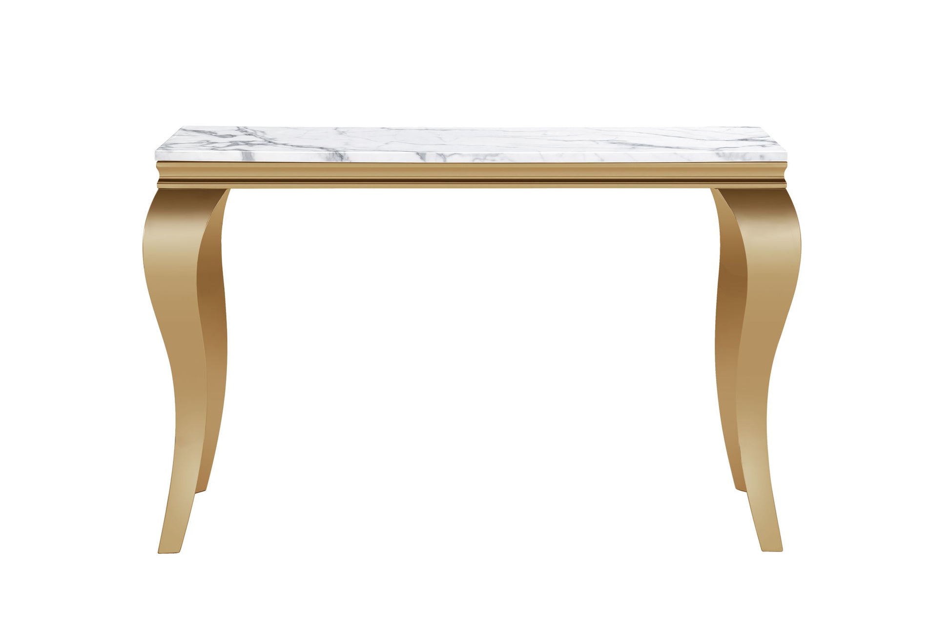 Marble Printed Rectangular Table, Stainless Steel Legs