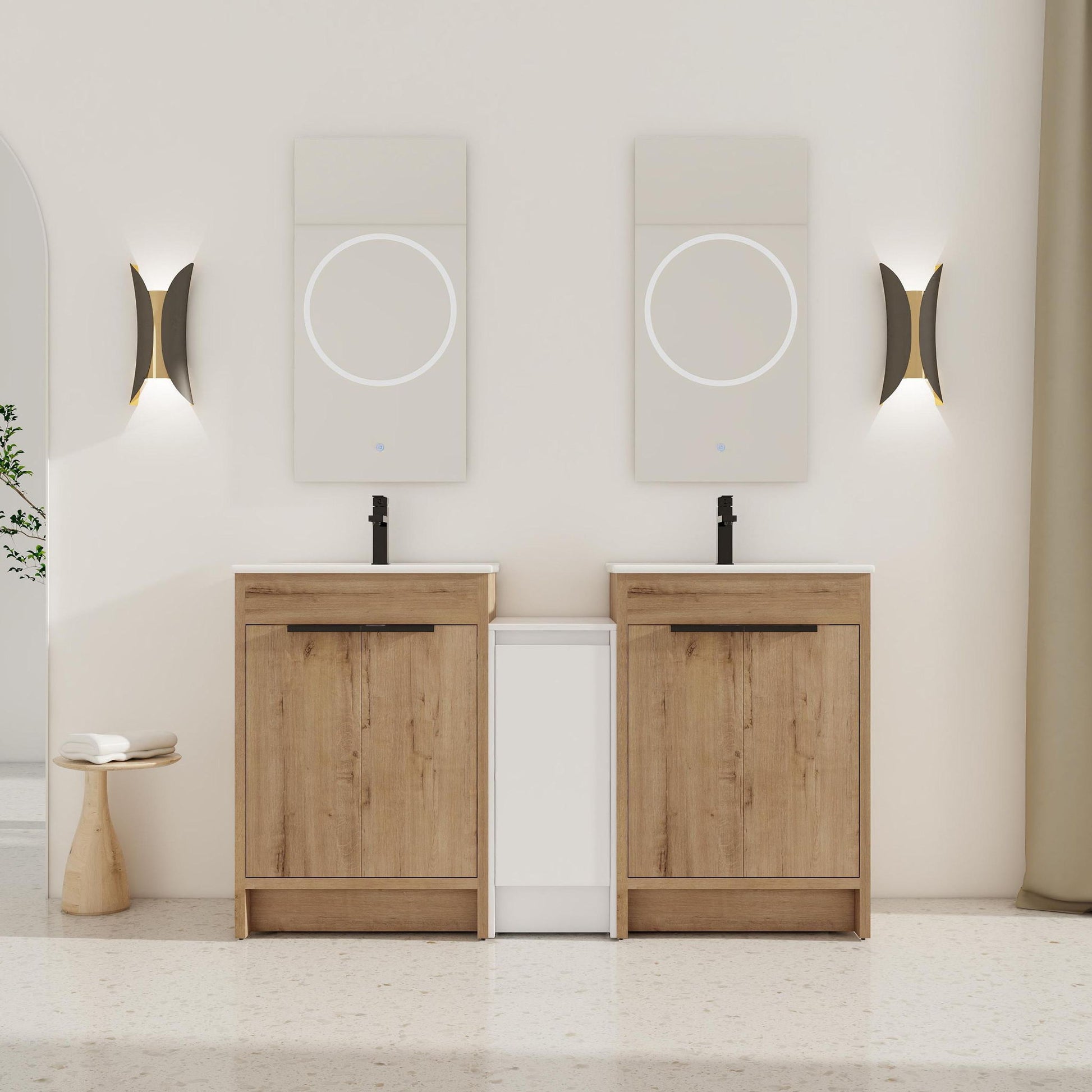 Freestanding Bathroom Vanity & Sink, Storage Cabinets, Soft Closing Doors