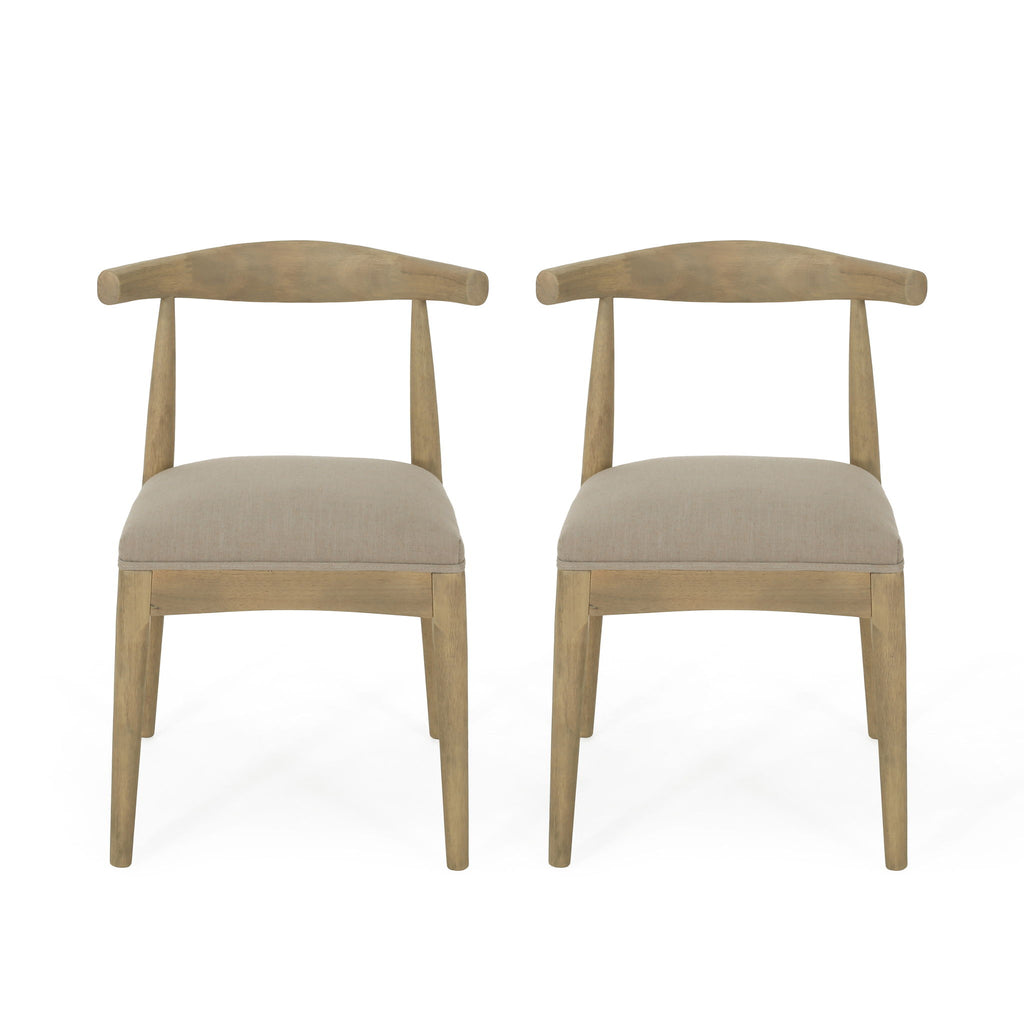 Mid Century Modern Dining Chair Set With Upholstered Seating