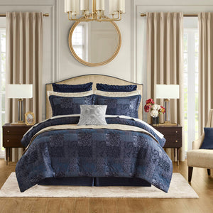 Galleria - California King Comforter Set - Navy