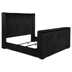 Lyman - Eastern King Wingback TV Bed With Integrated TV Lift And Power Strip - Black