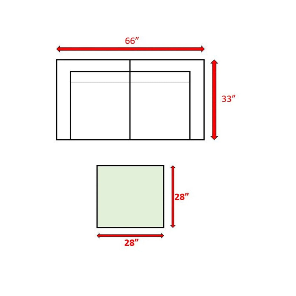 Wicker 2 Person Conversation Set, Durable Outdoor Seating With Cushions Mix - Brown Mix