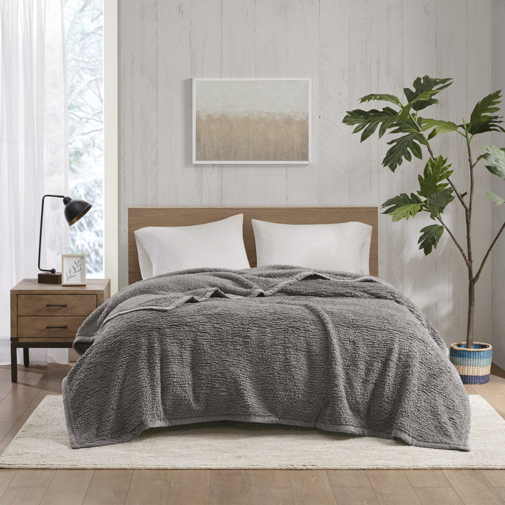 Burlington - King Berber Blanket - Gray