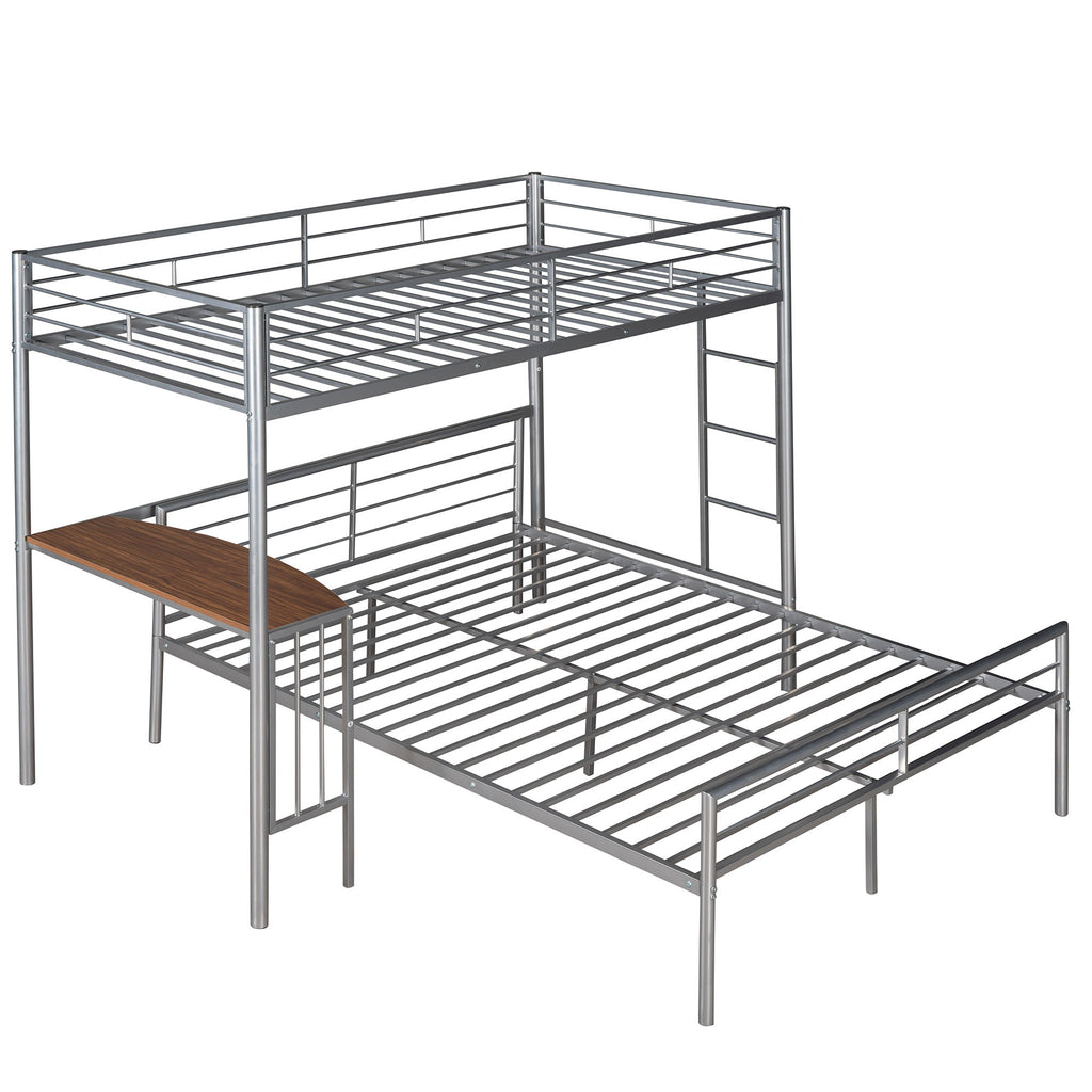 Bunk Bed With Desk, Ladder And Quality Slats For Bedroom