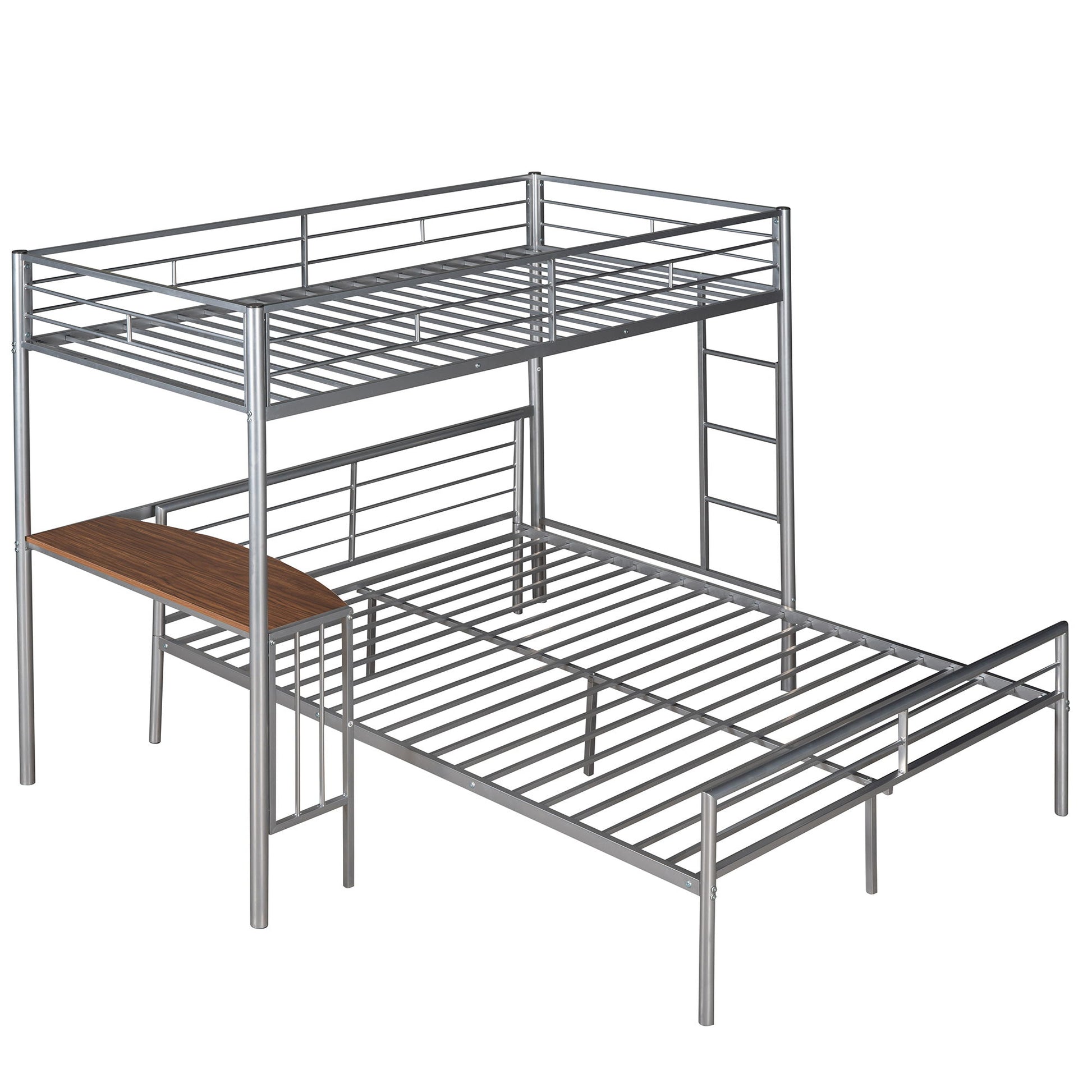 Bunk Bed With Desk, Ladder And Quality Slats For Bedroom