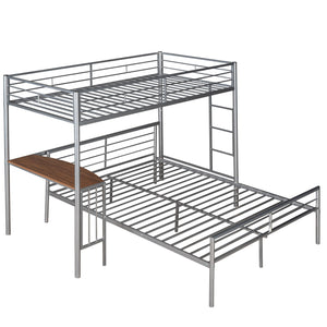 Bunk Bed With Desk, Ladder And Quality Slats For Bedroom
