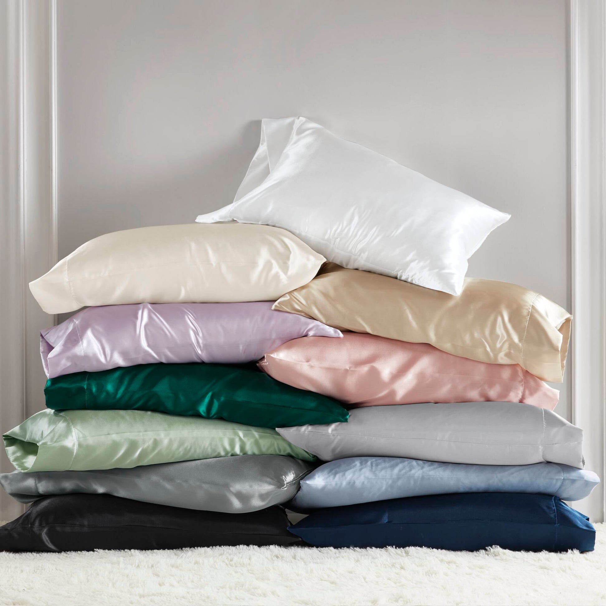 Satin - Standard Luxury Pillowcases (Set of 2) - Midnight Blue