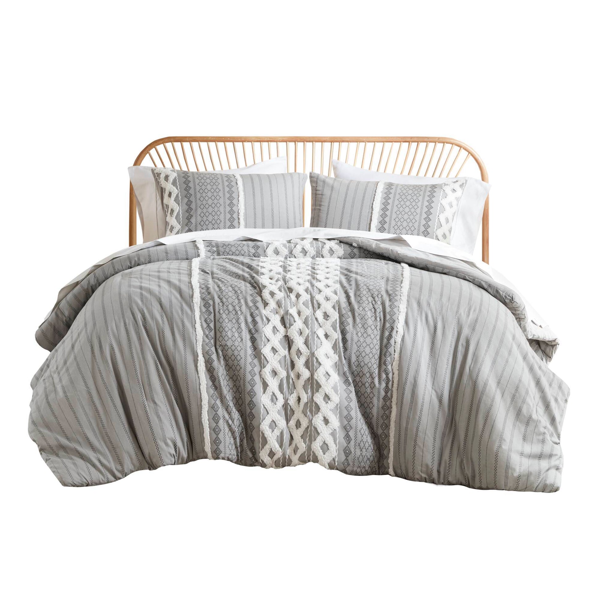 Imani - Printed Duvet Cover Set With - Gray