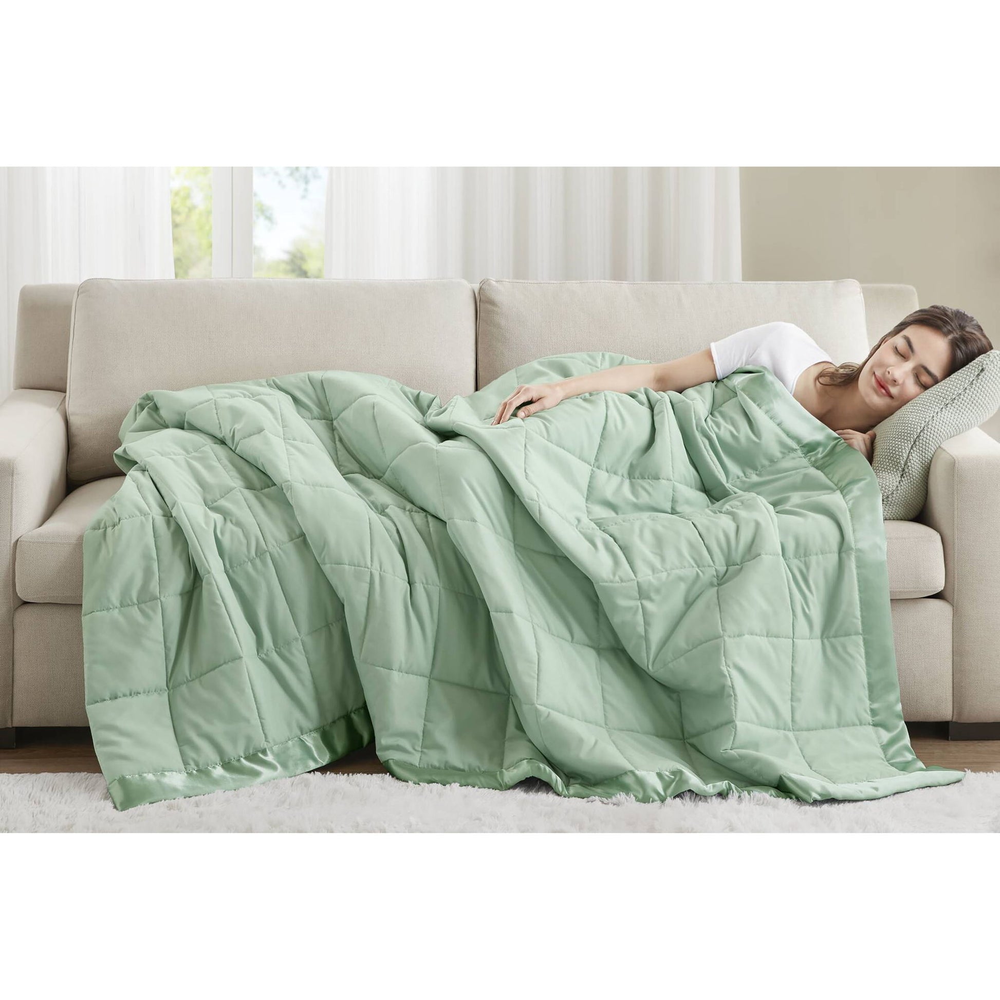 Windom - King All Season Hypoallergenic Blanket With 3M Scotchgard - Seafoam