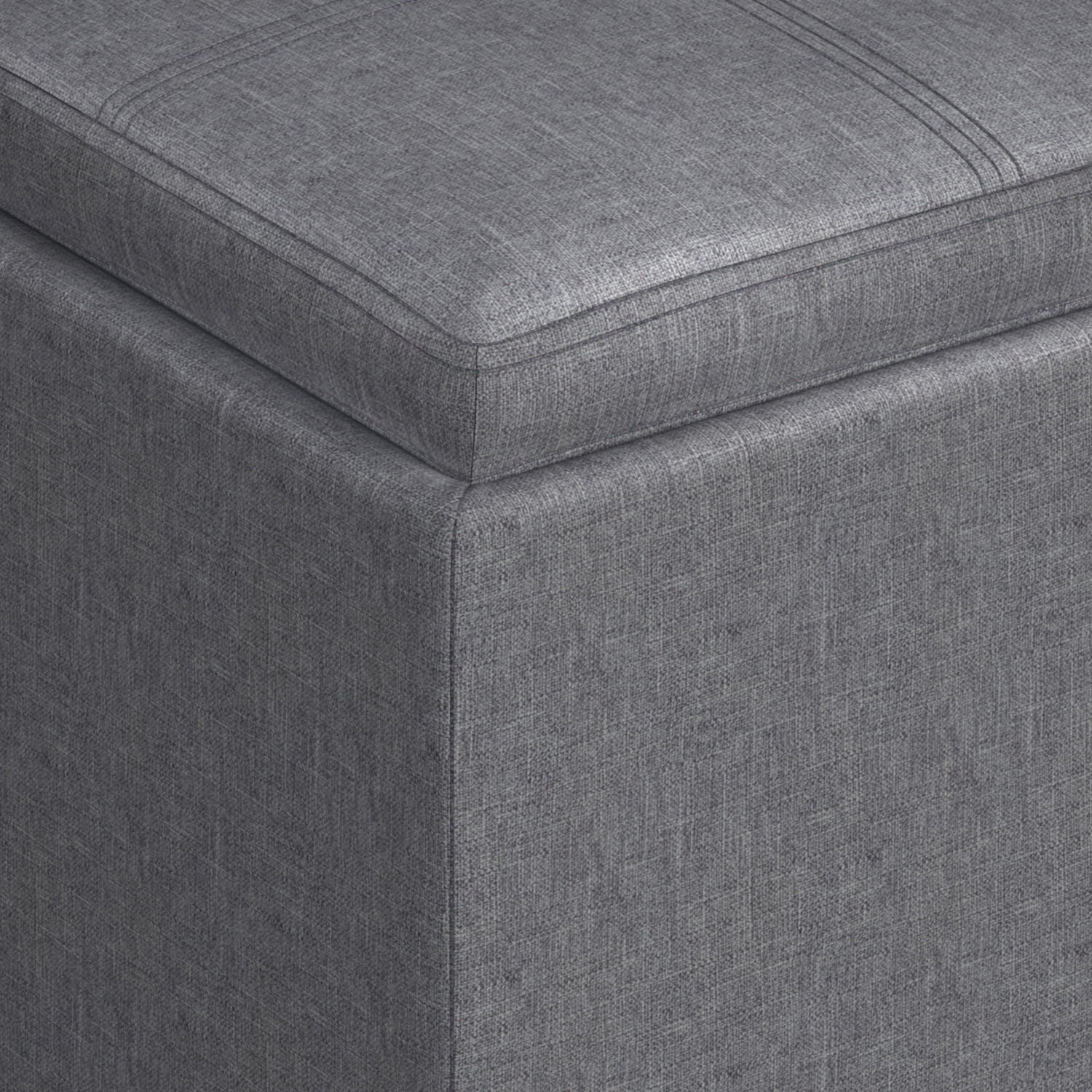Rockwood - Upholstered Cube Storage Ottoman With Tray
