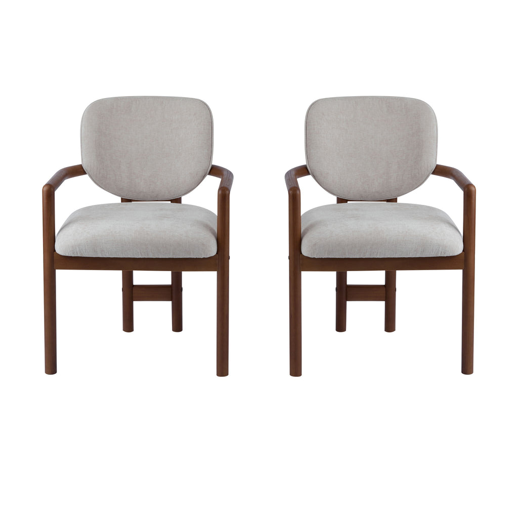 Upholstered Arm Dining Chairs (Set of 2)