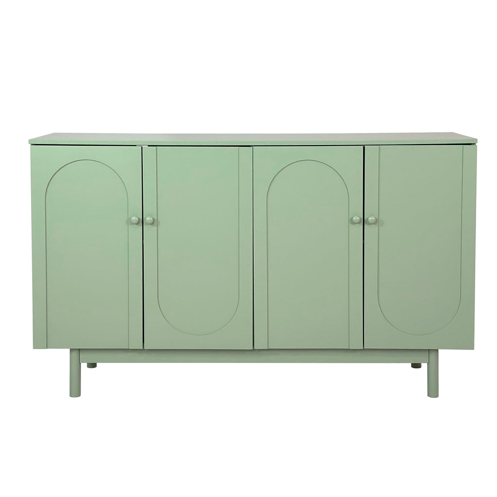 4 Door Intaglio Storage Cabinet - Mint Green