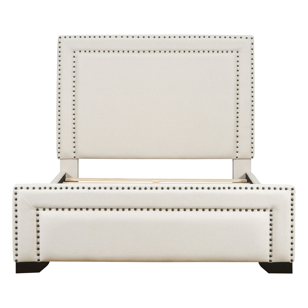 Upholstered Bed With Slats Support, No Box Spring Needed