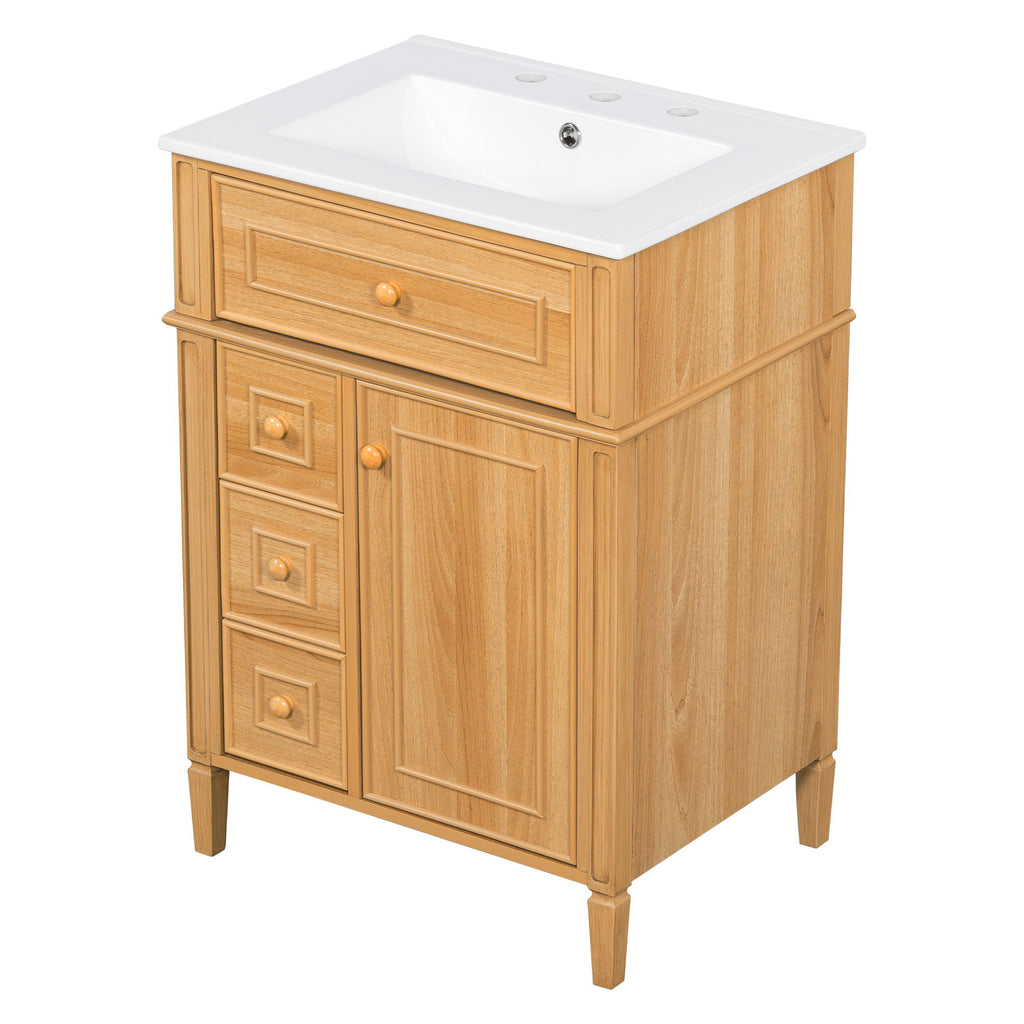 Bathroom Vanity With Flip Out Drawer, 2 Soft-Close Drawers