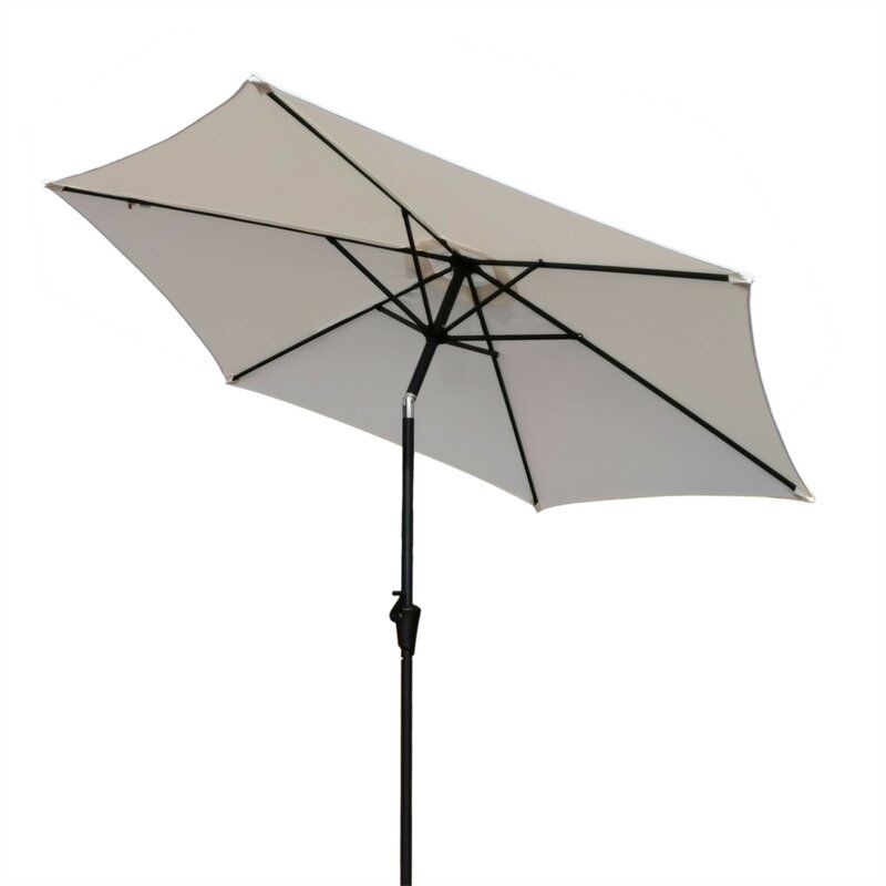 8.8' Outdoor Aluminum Patio Umbrella With 42 Pound Round Resin Umbrella Base