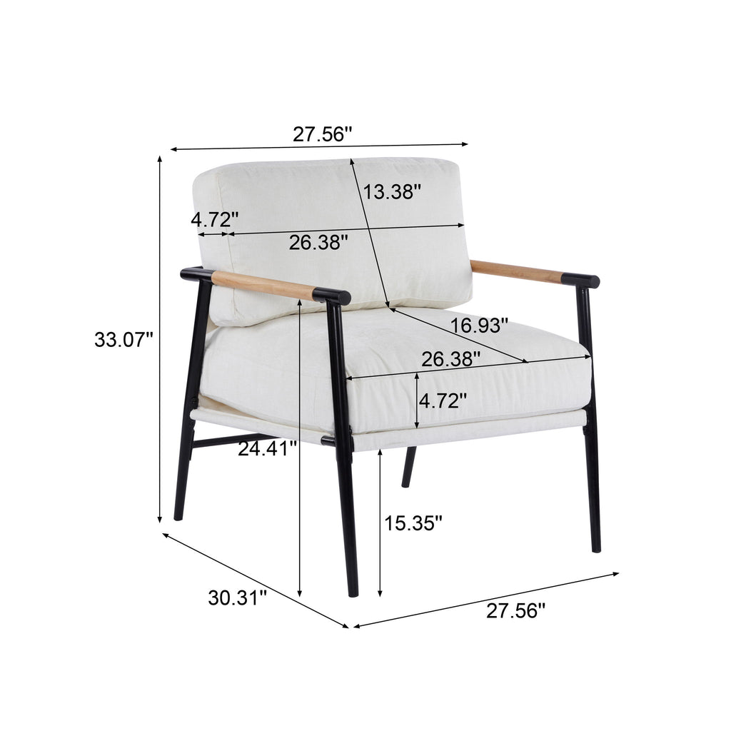 Modern Accent Chair With Plush Cushions, Cozy Seating