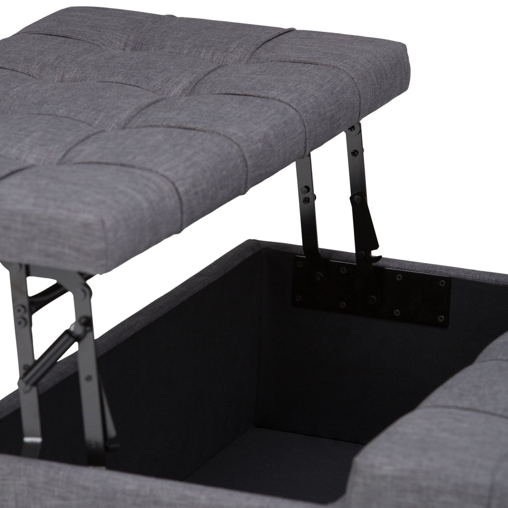 Harrison - Coffee Table Storage Ottoman - Dark Gray