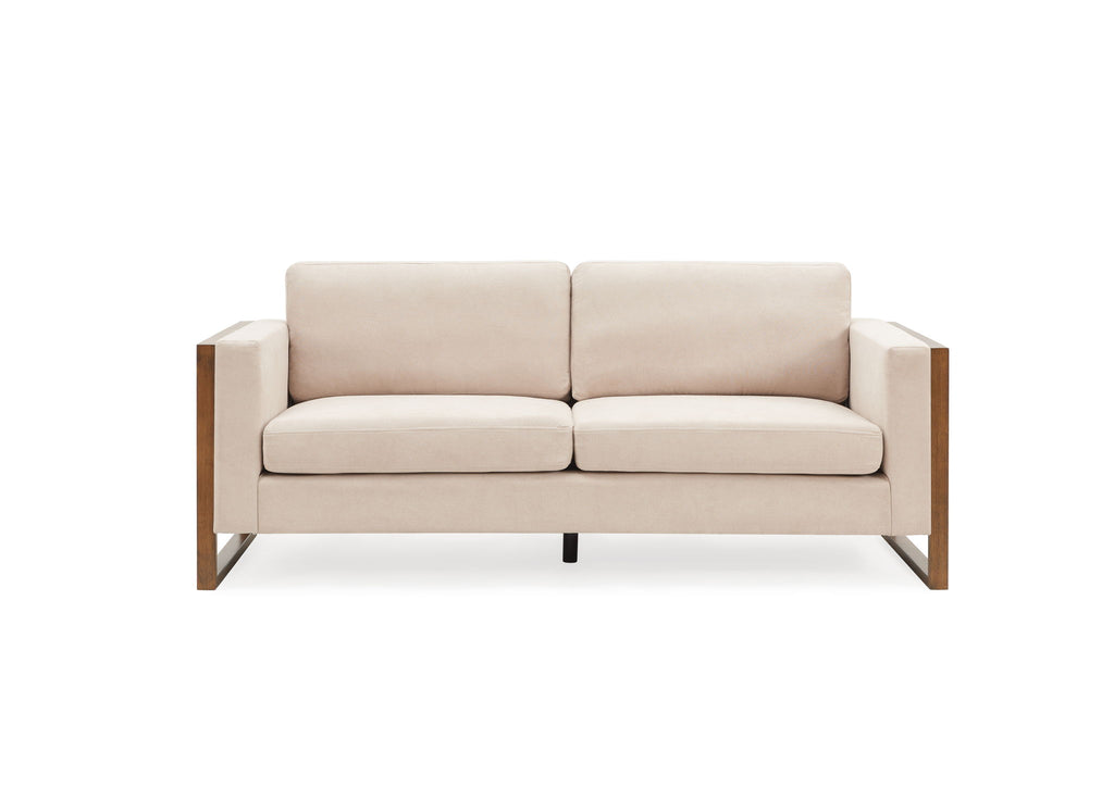 Modern Sofa With Solid Wood Legs, 3 Seater