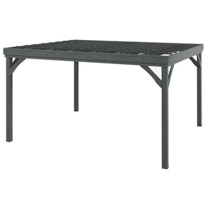 Patio Grape Vine Gazebo Outdoor Pergola With Open Roof For Climbing Plants - Gray
