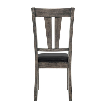 Nathan - Fan Back Chair With Pu Seat (Set of 2) - Gray Oak