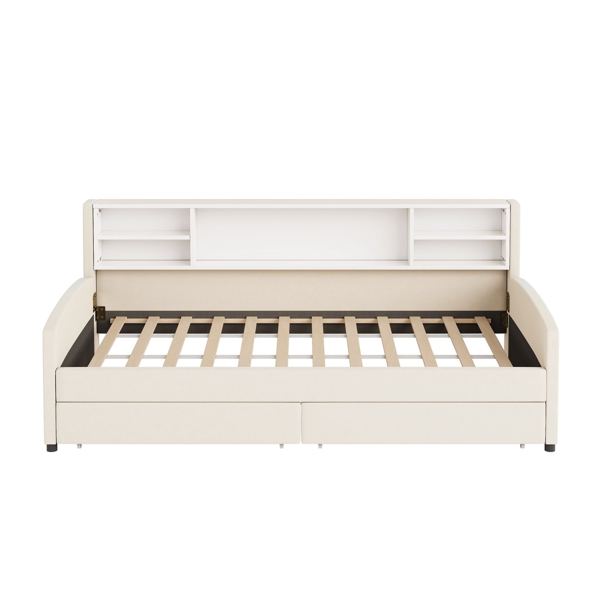 Luxurious Upholstered Platform Bed With Storage Drawers