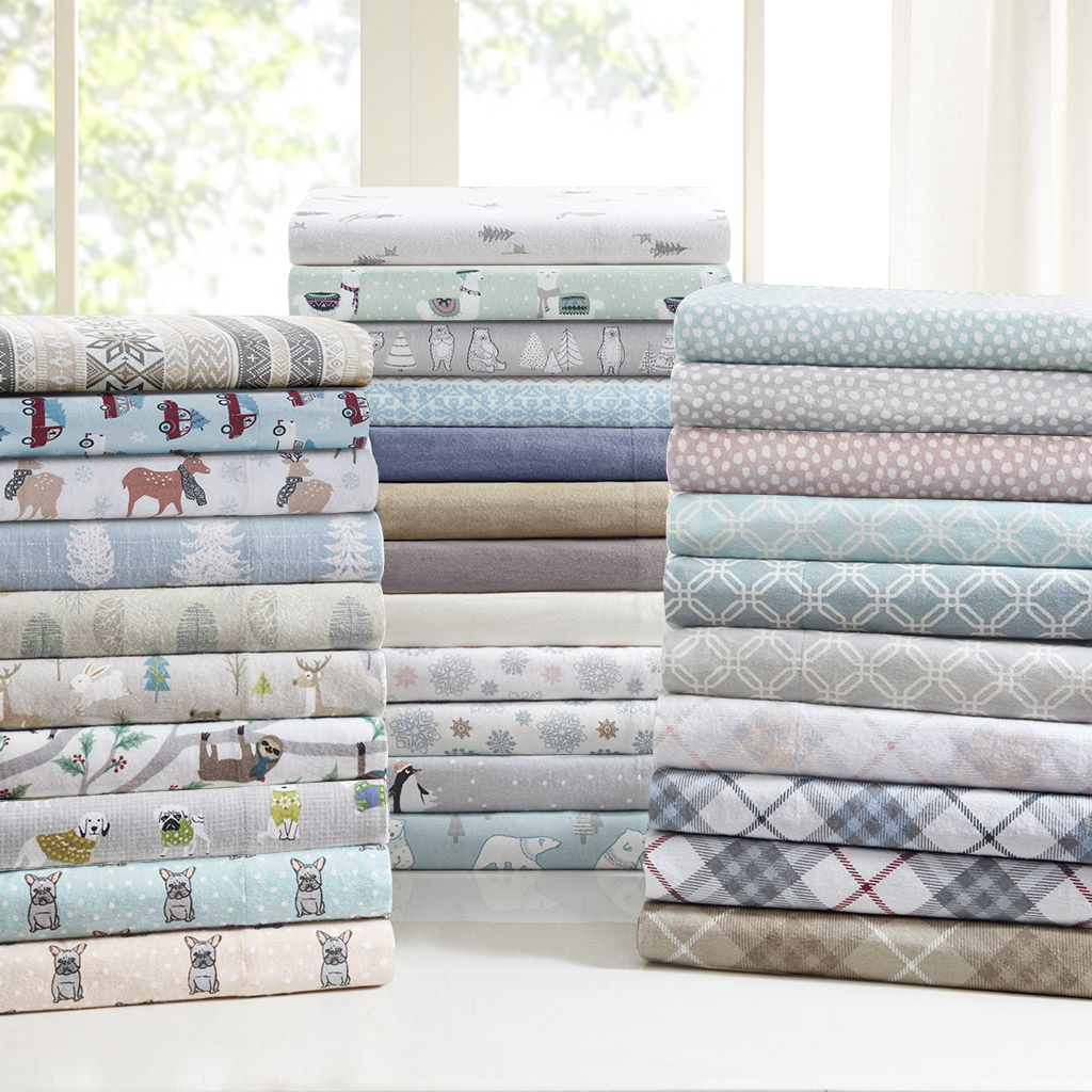 Cozy Flannel - King Printed Sheet Set - Reindeer