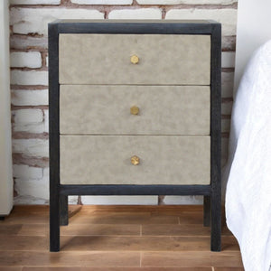 Nightstand, 3 Drawer - Black