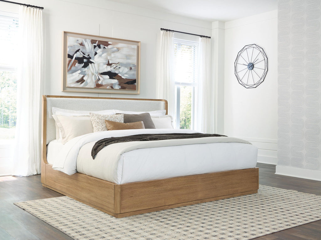 Pamaria - King Upholstered Bed - Light Brown