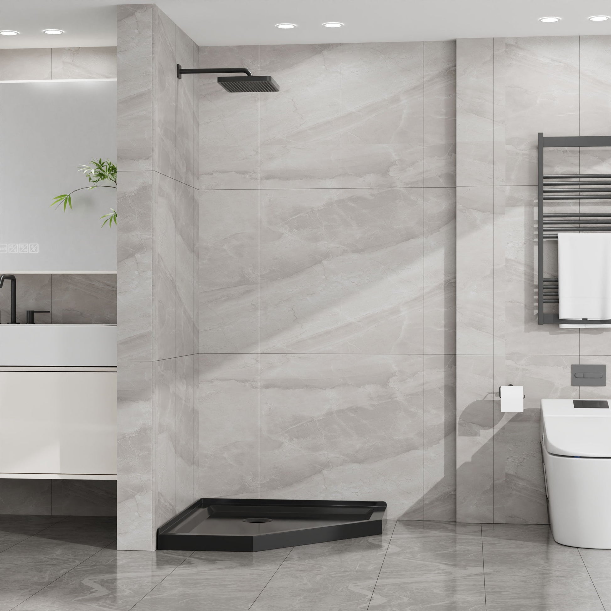 Goodyo - Neo-Angle Shower Base - Black