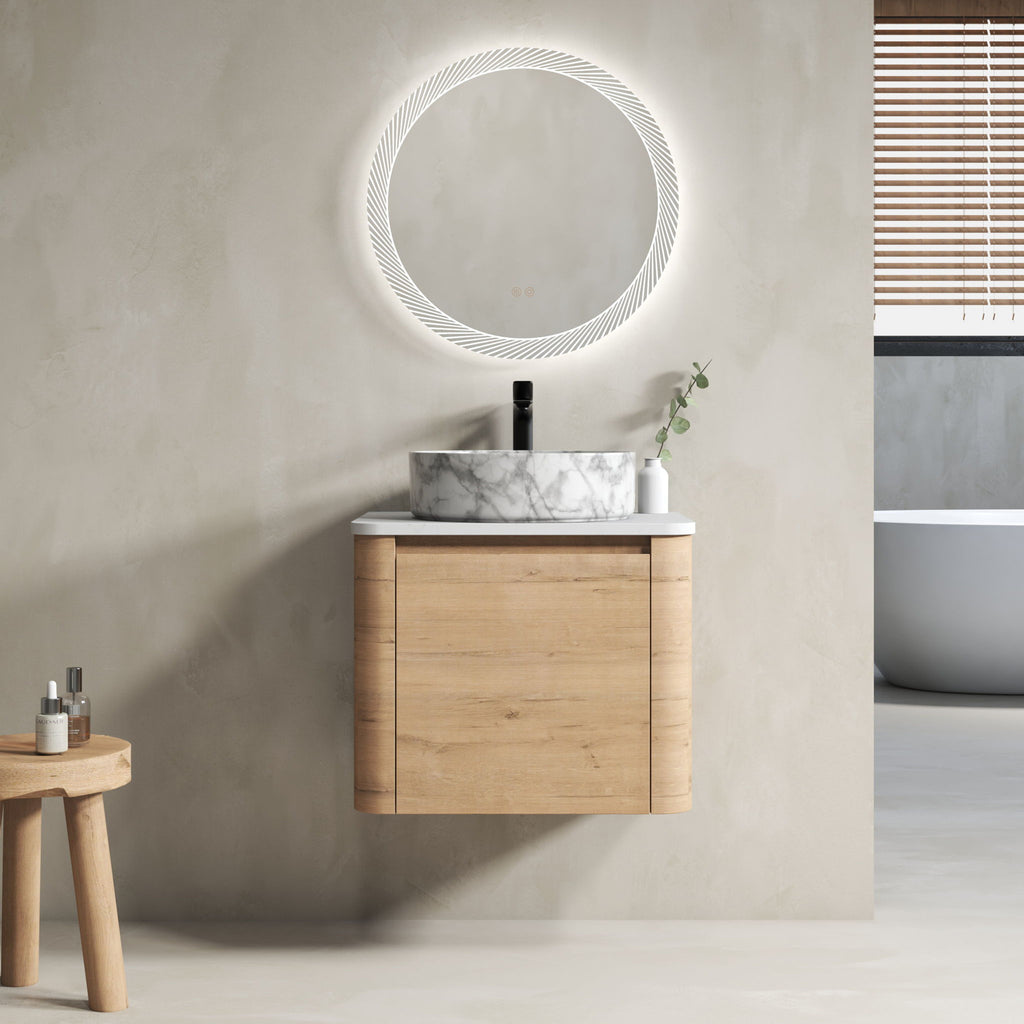 Wall Mounted Bathroom Vanity With Art Sink & 1 Soft Close Door