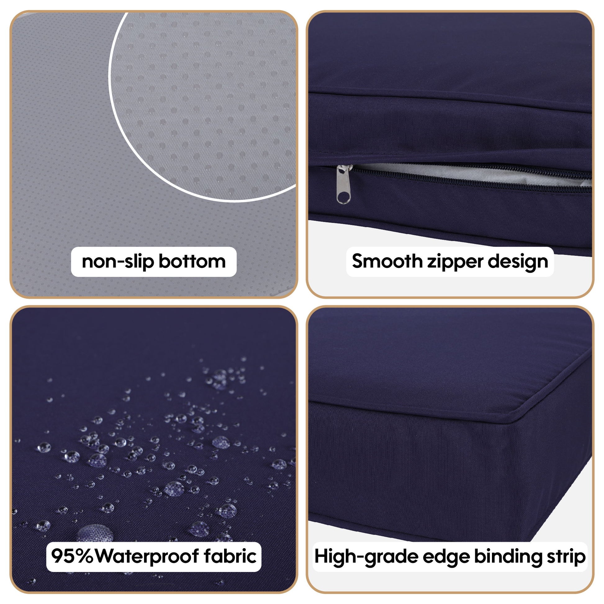 Cushion Covers For 7 Piece Wicker Sectional Sofa, 14 Pack Seat And Back Slipcovers With Zipper