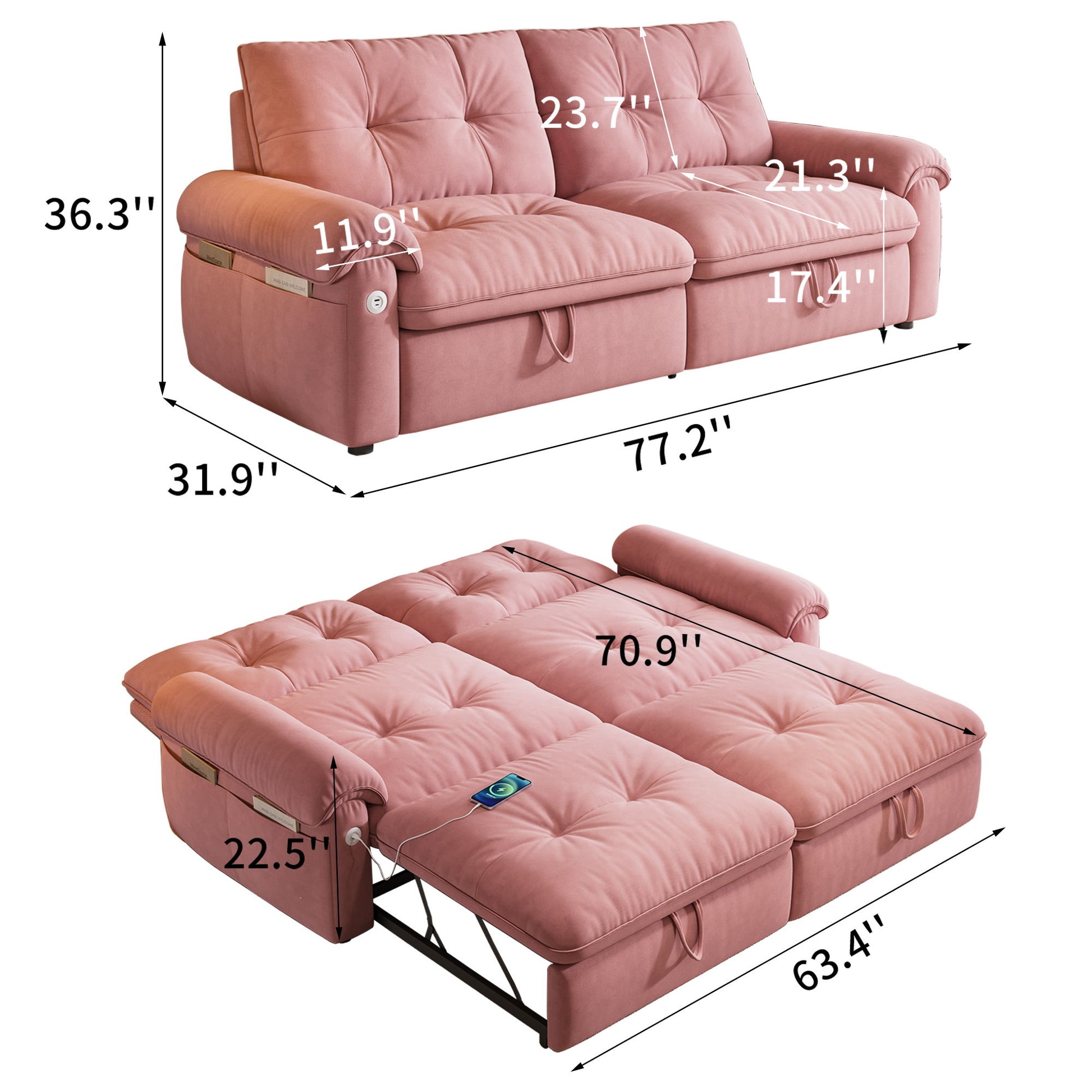 Convertible Cloud Like Sofa Bed