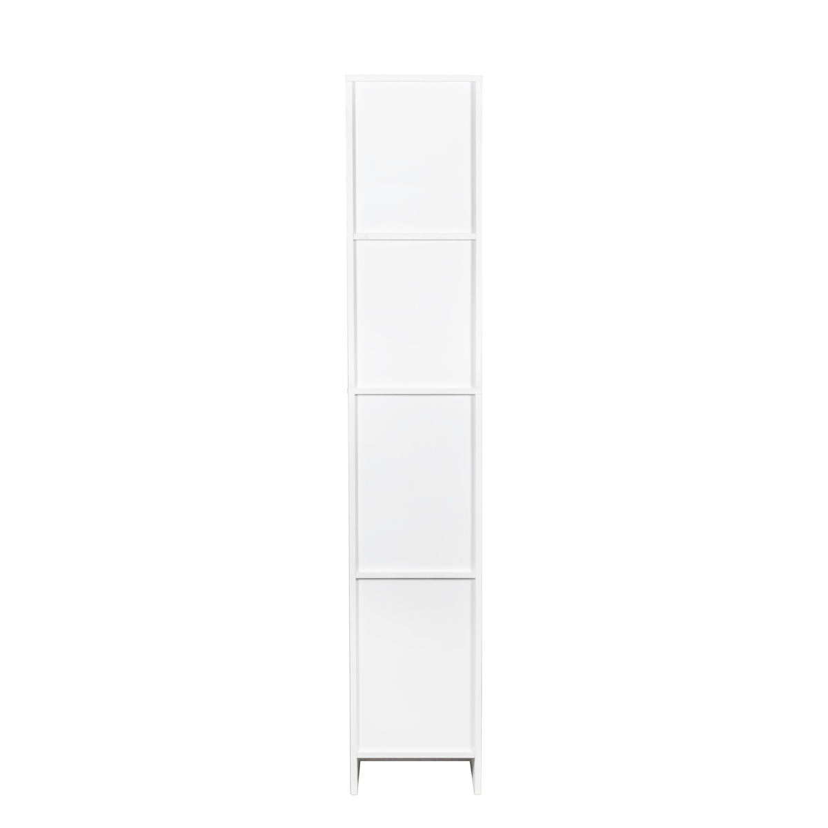 Freestanding Cabinet With Inadjustable Shelves And Two Doors For Kitchen, Dining Room - White