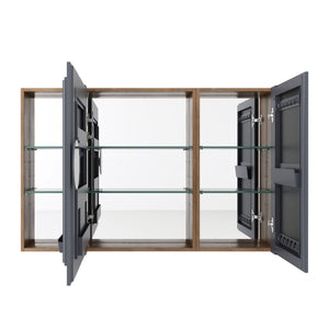Wall Mounted Bathroom Cabinet With Adjustable Shelves Storage Cabinet - Imitative Oak