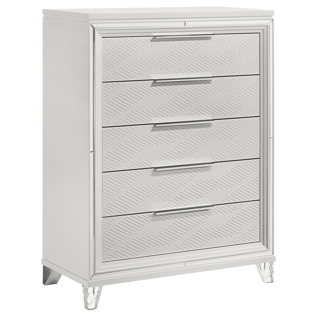 5 Drawer Bedroom Chest Of Drawers - White