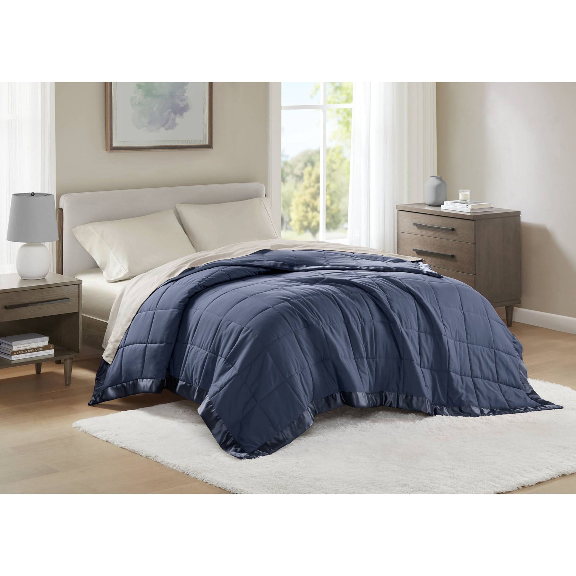 Windom - All Season Hypoallergenic Twin Blanket With 3M Scotchgard - Navy