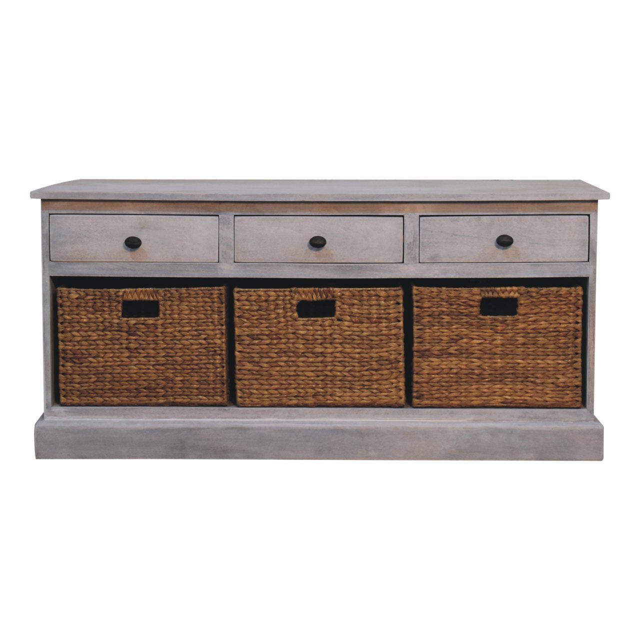 Basket Storage Cabinet - Gray Ash