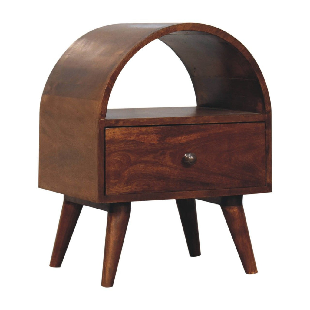 Dome Bedside Table - Brown