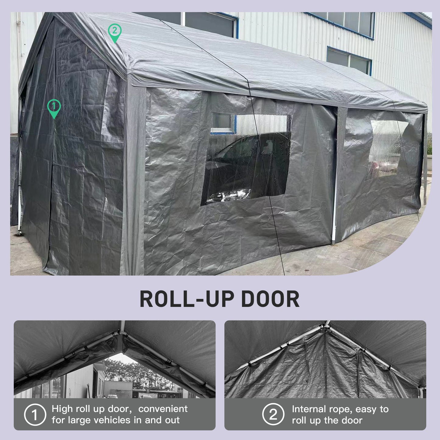 Carport, 10x20 Heavy Duty Portable Carport Garage Tent For Outdoor Storage Shelter