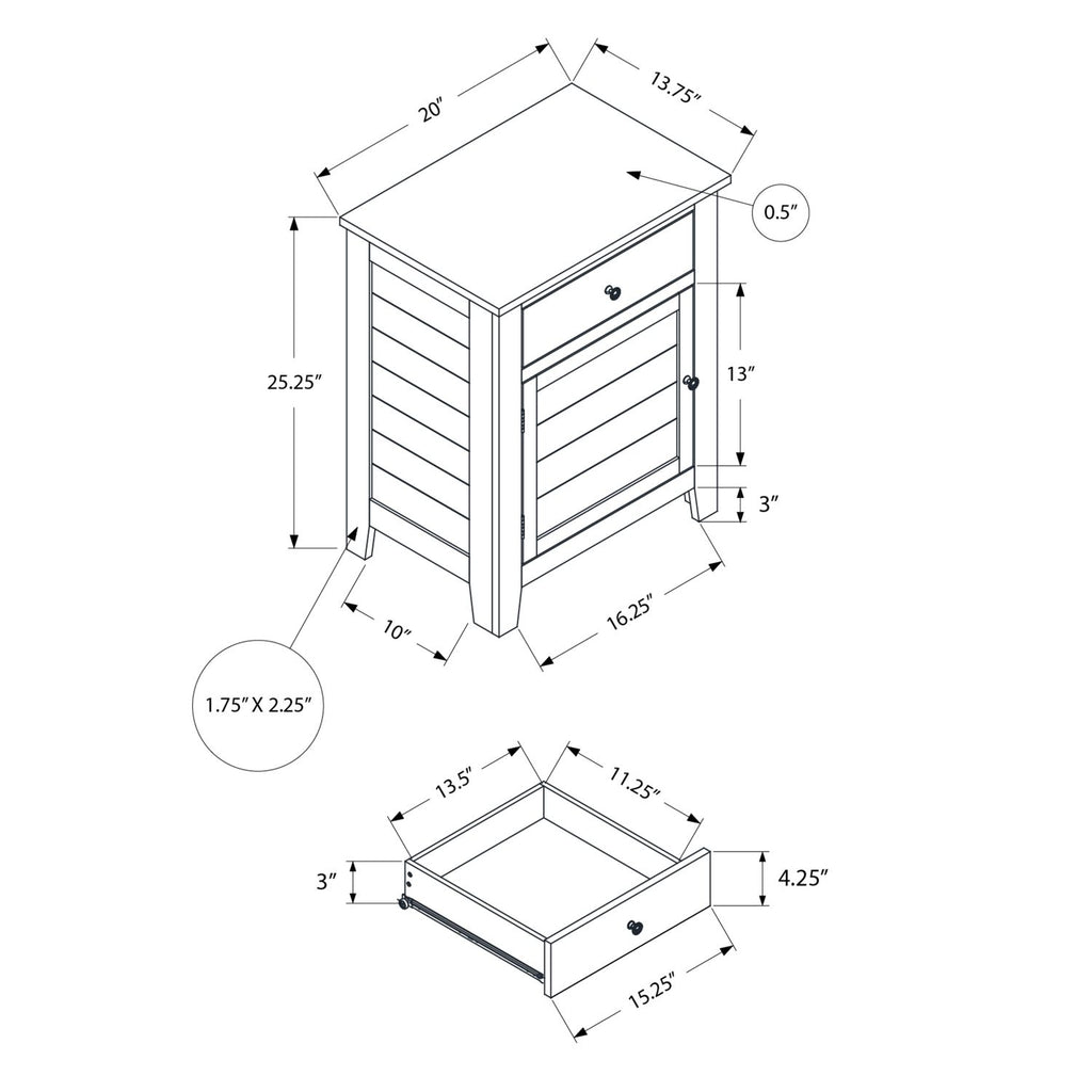 Accent Table With Storage Drawer - Blue