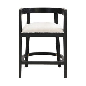Modern Rubberwood Counter Stool Set With Upholstered Seats