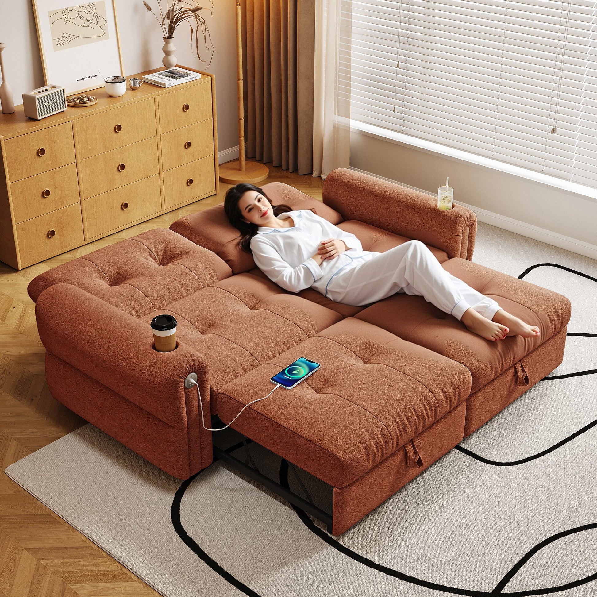 Cloud Like Convertible Sofa Bed With For Living Room