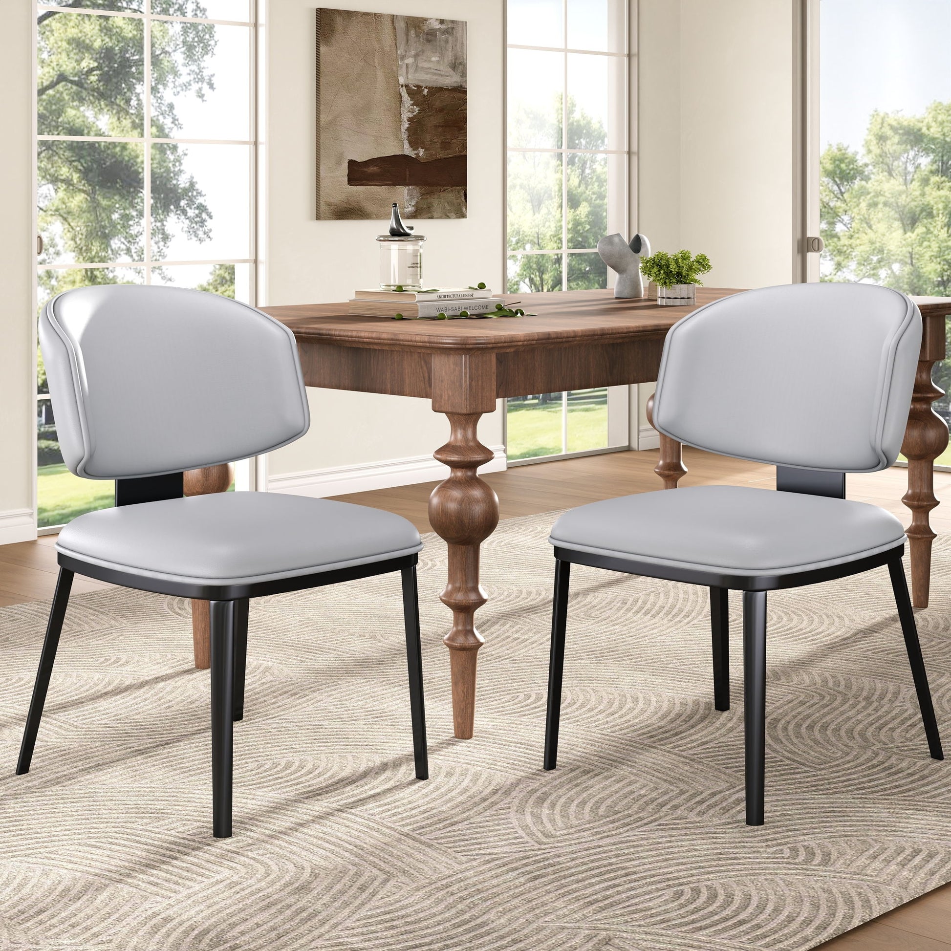 Modern Upholstered Dining Chairs (Set of 2)