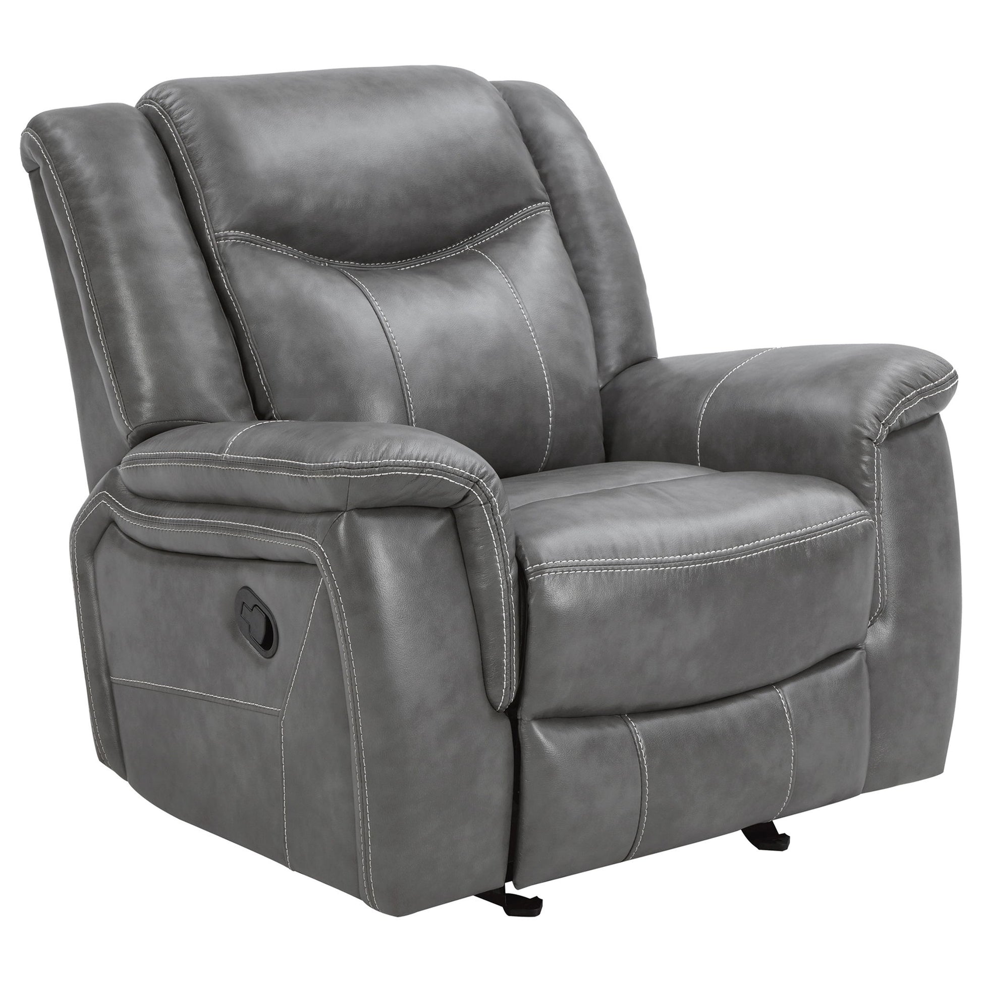 Encino - Upholstered Padded Arm Glider Recliner - Gray
