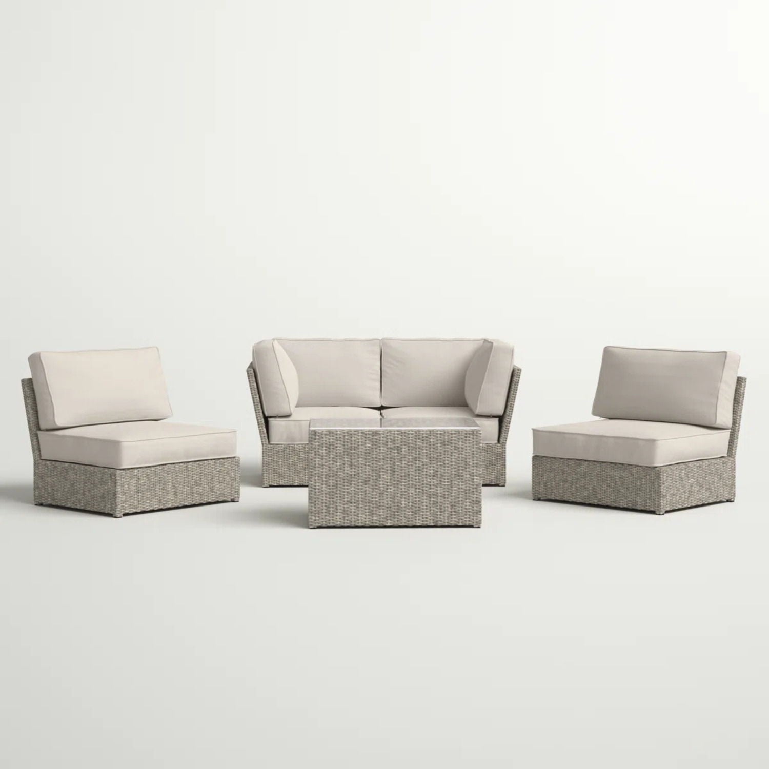 Stylish Modular Wicker Patio Seating Group