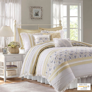 Dawn - California King 9 Piece Comforter Set - Yellow