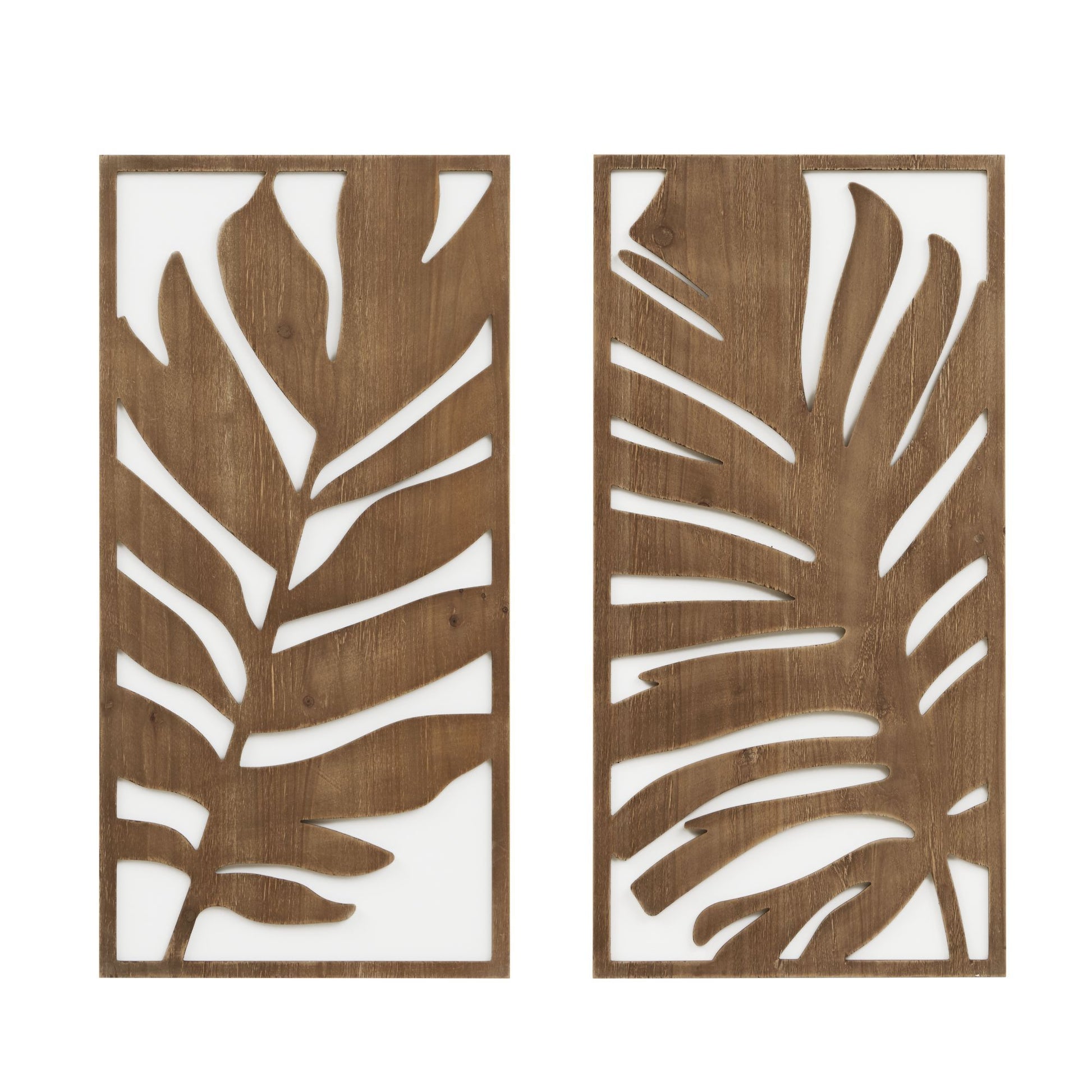 Birch Botanical - Two-Tone Panel Wall Decor Set - Monstera